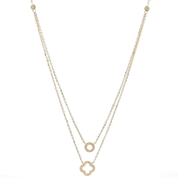 Mehrlagige Halskette mit Diamantanhängern 18kt (750 Gold) - Juwelier BenjaminMehrlagige Halskette mit Diamantanhängern 18kt (750 Gold)