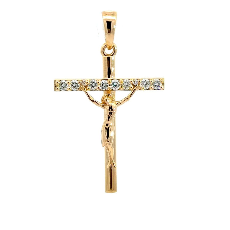 Milan – Diamant - Kruzifix aus 18 kt Gelbgold - Juwelier BenjaminMilan – Diamant - Kruzifix aus 18 kt Gelbgold