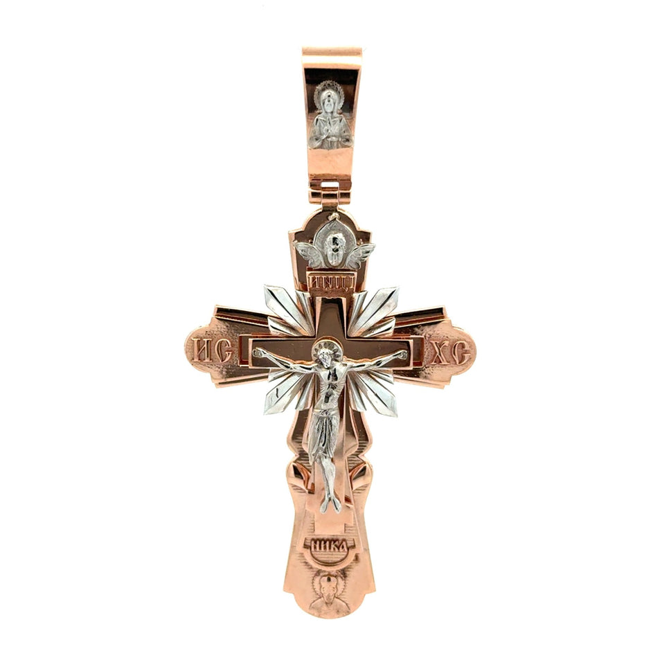 Orthodoxen Goldkreuz - Mittel - 14 kt (585 Gelbgold ; Roségold) - Juwelier BenjaminOrthodoxen Goldkreuz - Mittel - 14 kt (585 Gelbgold ; Roségold)