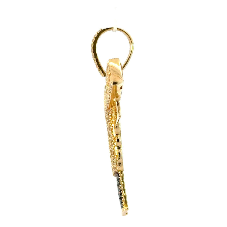 Pistolen - Anhänger mit schwarzen Steinen 14kt (585 Gold) - Juwelier BenjaminPistolen - Anhänger mit schwarzen Steinen 14kt (585 Gold)