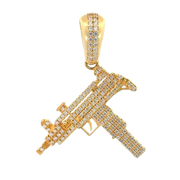 Pistolen - Anhänger mit Zirkonia 14kt (585 Gold) - Juwelier BenjaminPistolen - Anhänger mit Zirkonia 14kt (585 Gold)