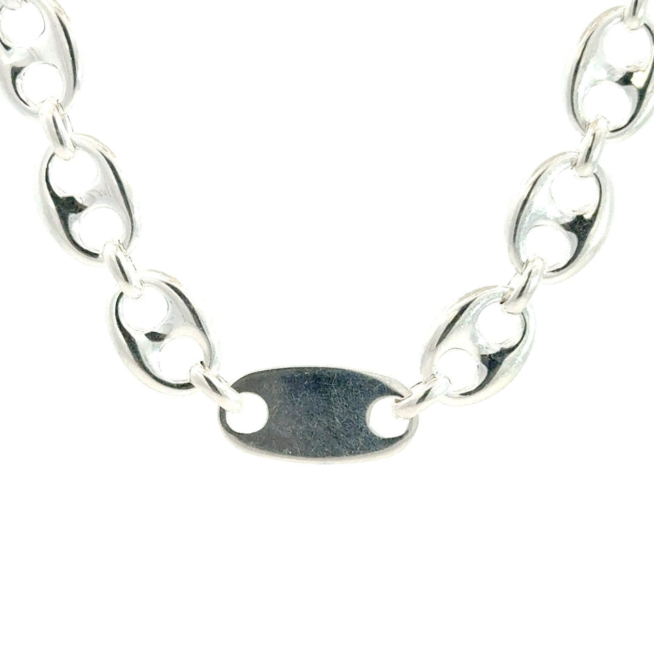 Platten - Bohnenkette Silber 10mm - Juwelier BenjaminPlatten - Bohnenkette Silber 10mm