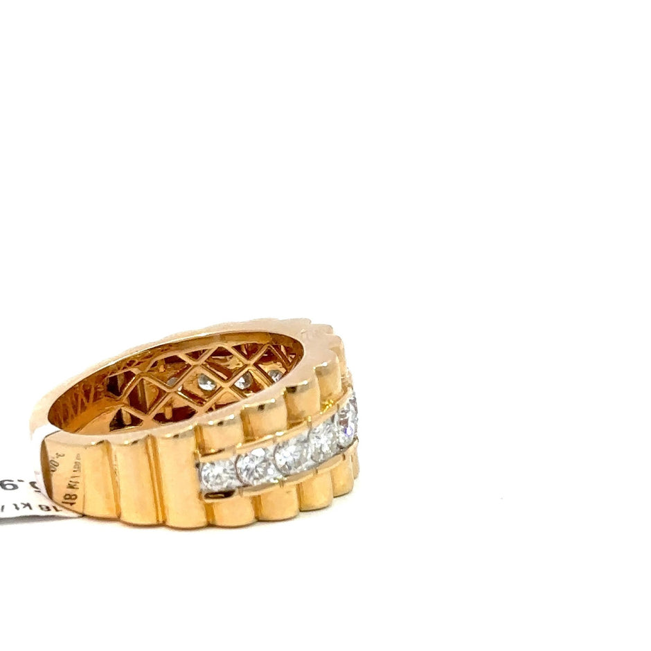 Präsidenten Diamantring Herren - 18 kt (750 Gelbgold) - breit – Ansicht 4