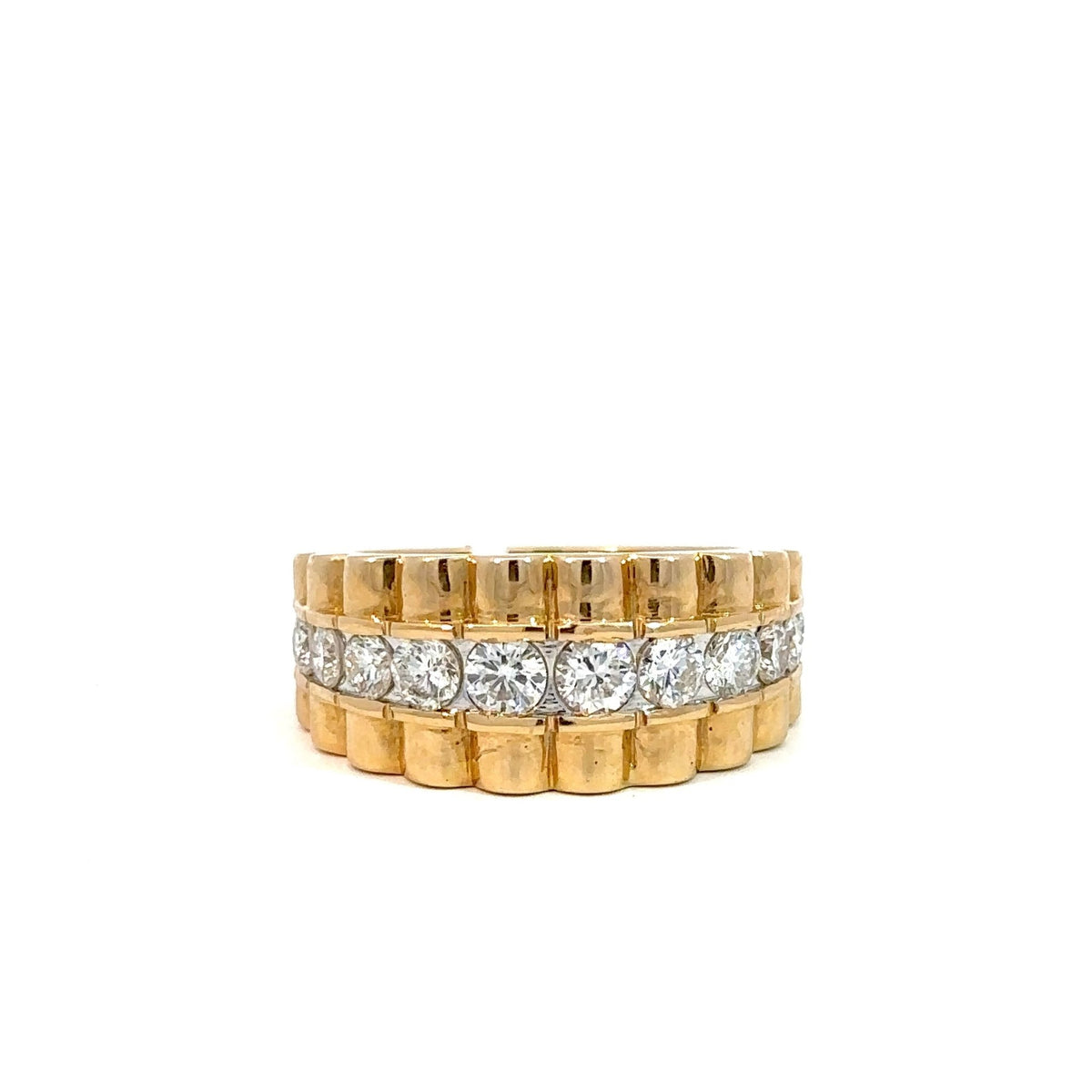 Präsidenten Diamantring Herren - 18 kt (750 Gelbgold) - breit – Juwelier Benjamin