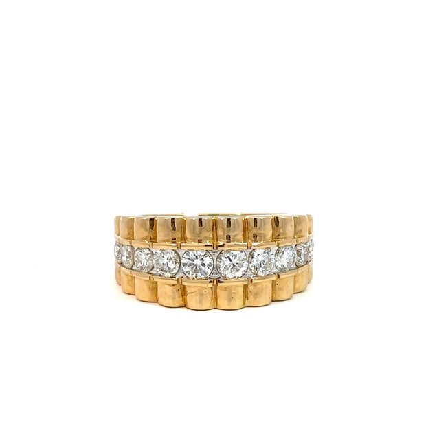 Präsidenten Diamantring Herren - 18 kt (750 Gelbgold) - breit - Juwelier BenjaminPräsidenten Diamantring Herren - 18 kt (750 Gelbgold) - breit