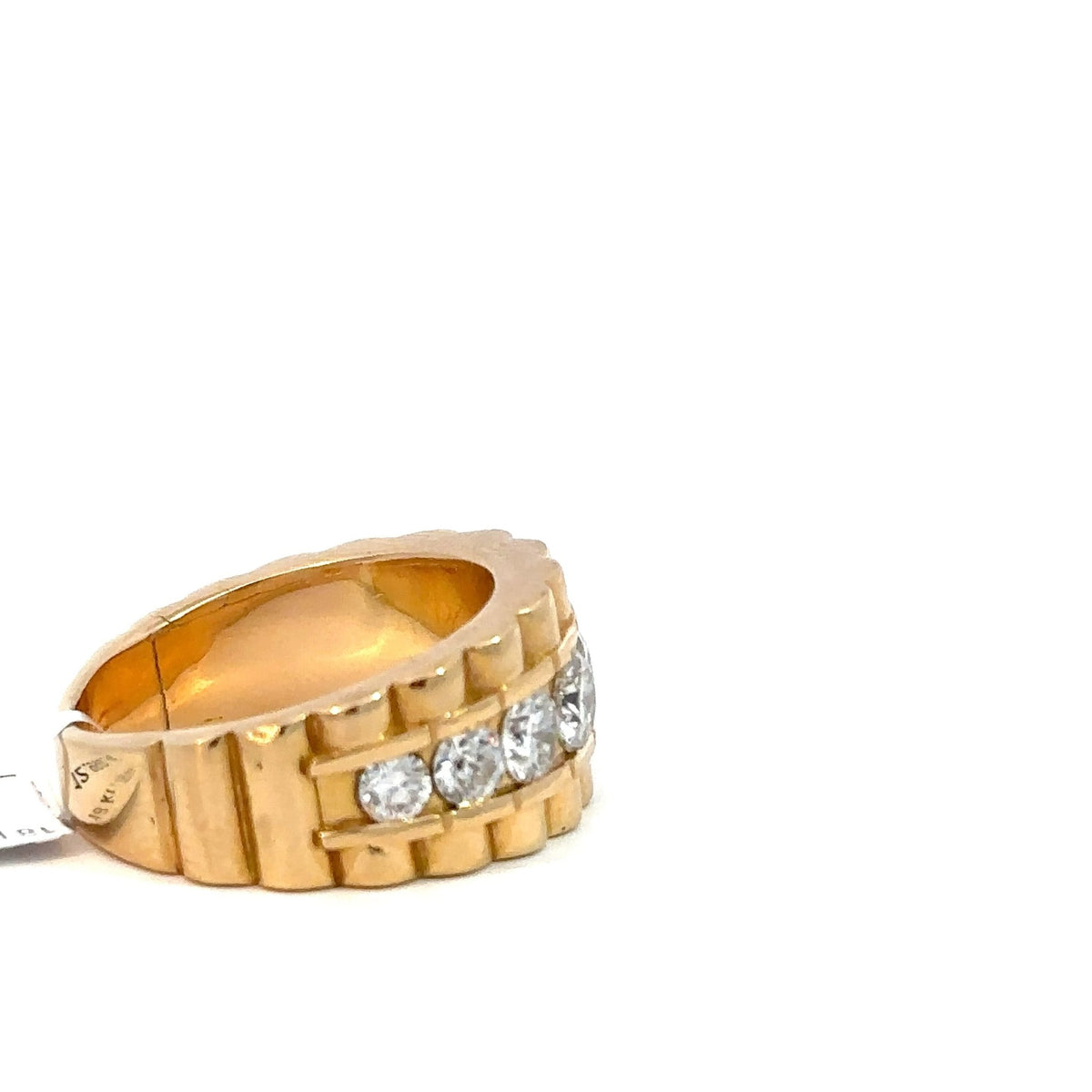 Präsidenten Diamantring Herren - 18 kt (750 Gelbgold) - breit – Ansicht 3