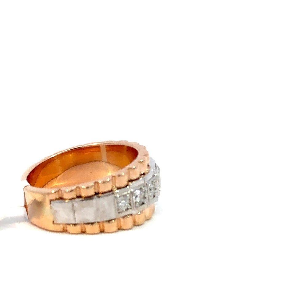 Präsidenten Diamantring Herren - 18 kt (750 Roségold) - breit – Ansicht 4