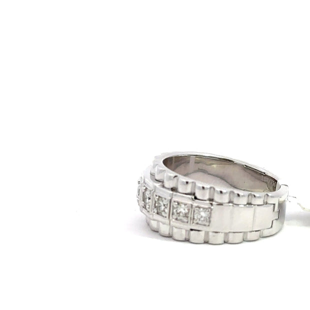 Präsidenten Diamantring Herren - 18 kt (750 Weißgold) - breit - Juwelier BenjaminPräsidenten Diamantring Herren - 18 kt (750 Weißgold) - breit