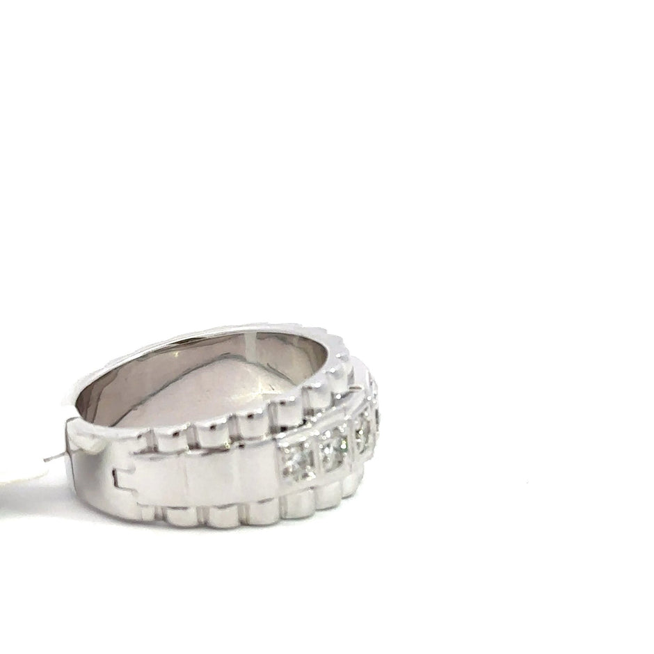 Präsidenten Diamantring Herren - 18 kt (750 Weißgold) - breit – Ansicht 4