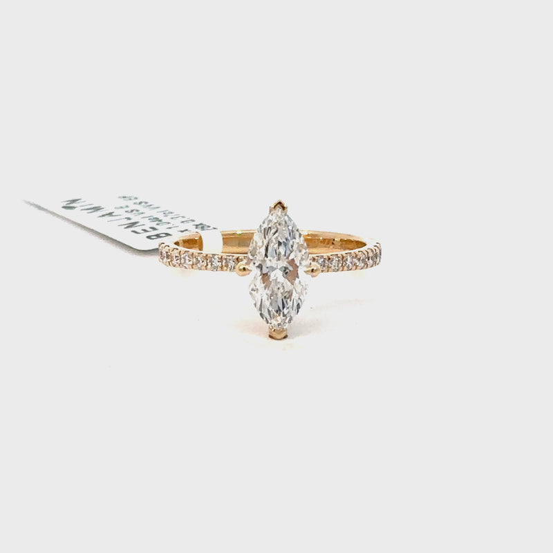 Marquise Diamantring 18kt (750 Gelbgold)