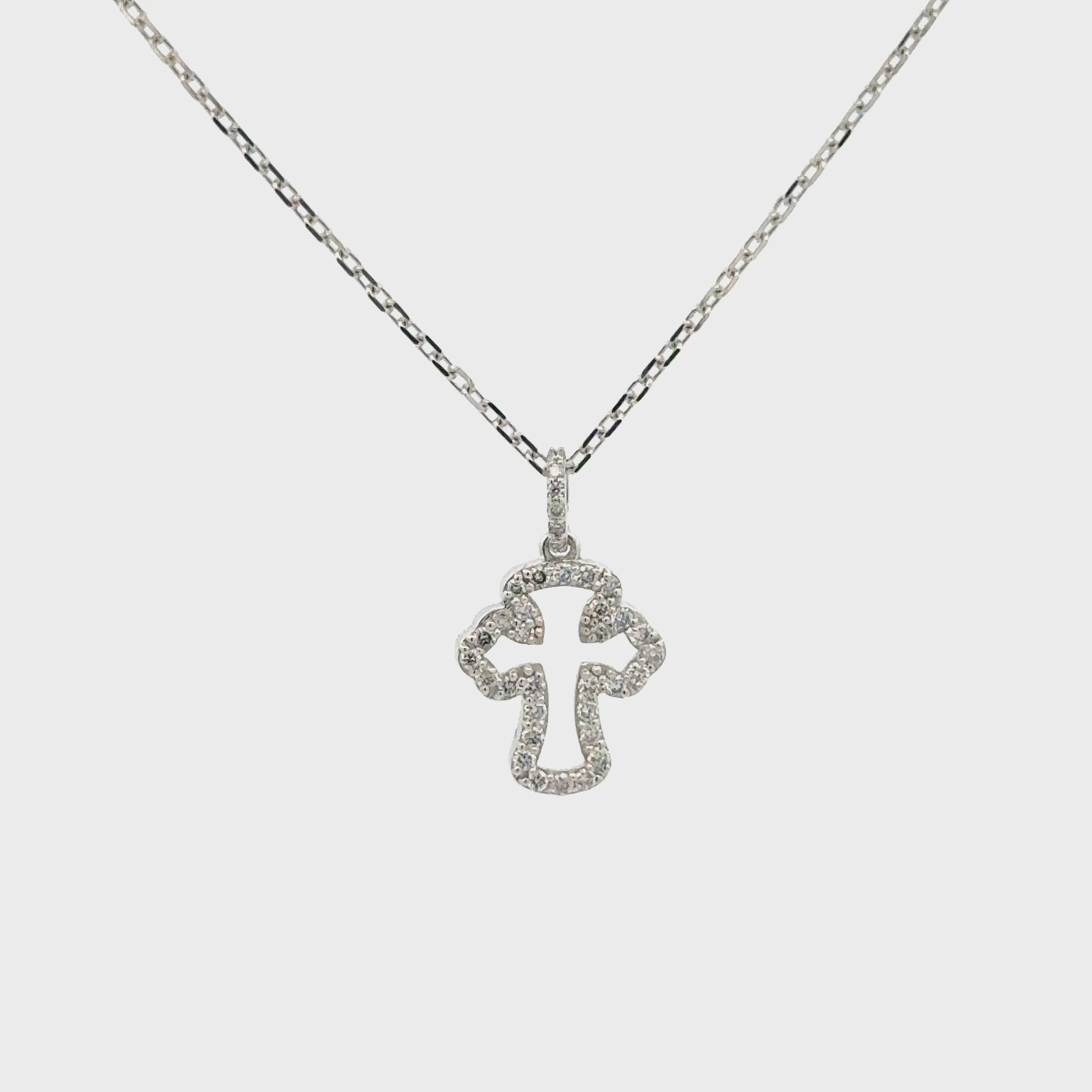 Diamant- Kreuzanhänger 18kt (750 Weißgold)