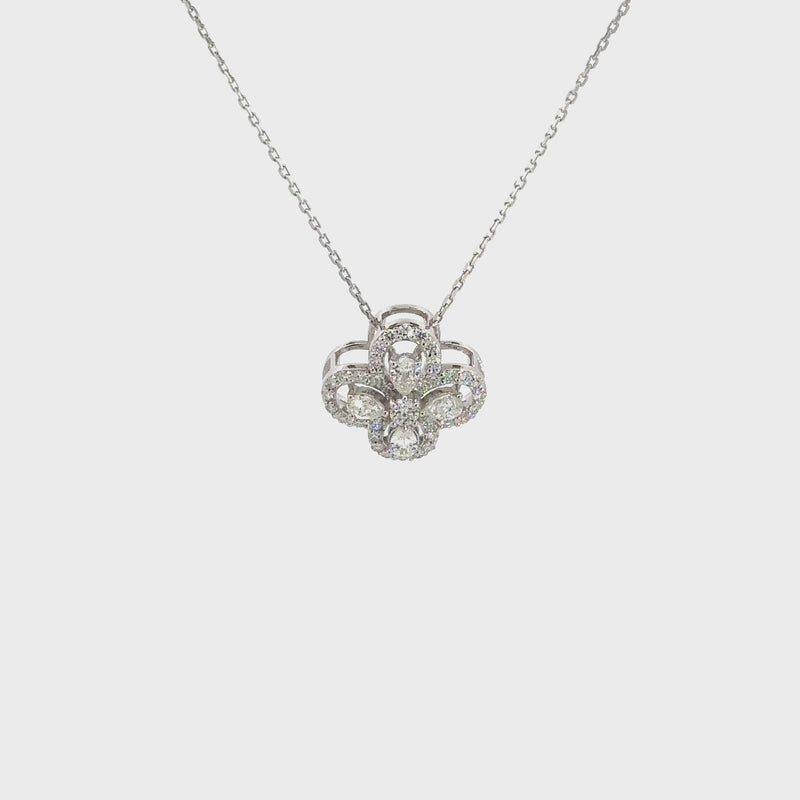 Diamant - Kleeblatt Anhänger – 18 kt (750 Gold)