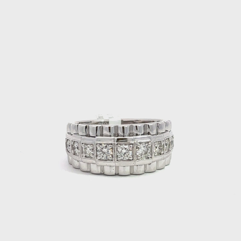 Präsidenten Diamantring Herren - 18 kt (750 Weißgold) - breit