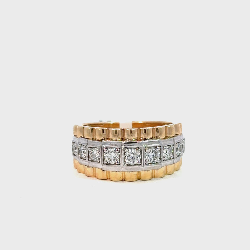 Präsidenten Diamantring Herren - 18 kt (750 Gold) - breit