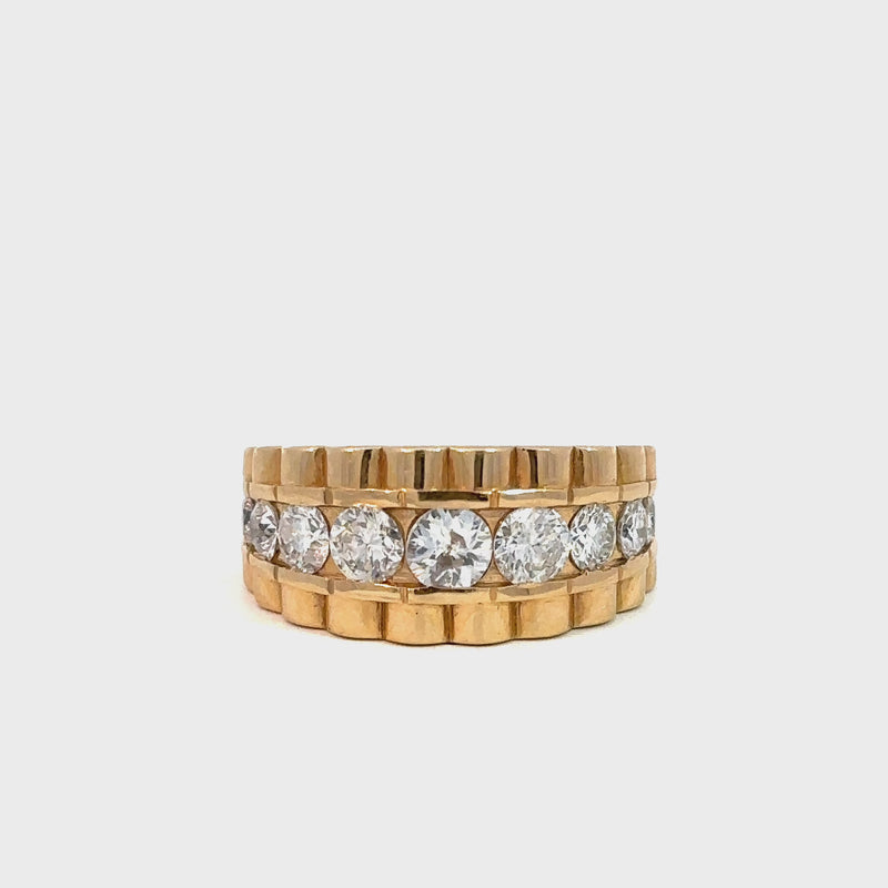 Präsidenten Diamantring Herren - 18 kt (750 Gelbgold) - breit