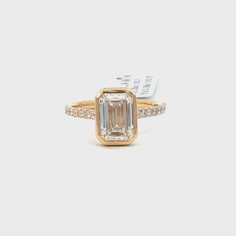 Emerald Diamantring 18kt (750 Gelbgold)