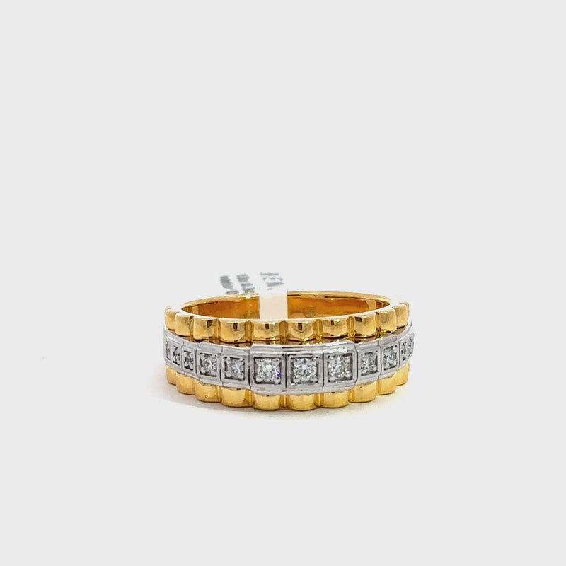 Präsidenten Diamantring Herren - 18 kt (750 Gelbgold) - schmal