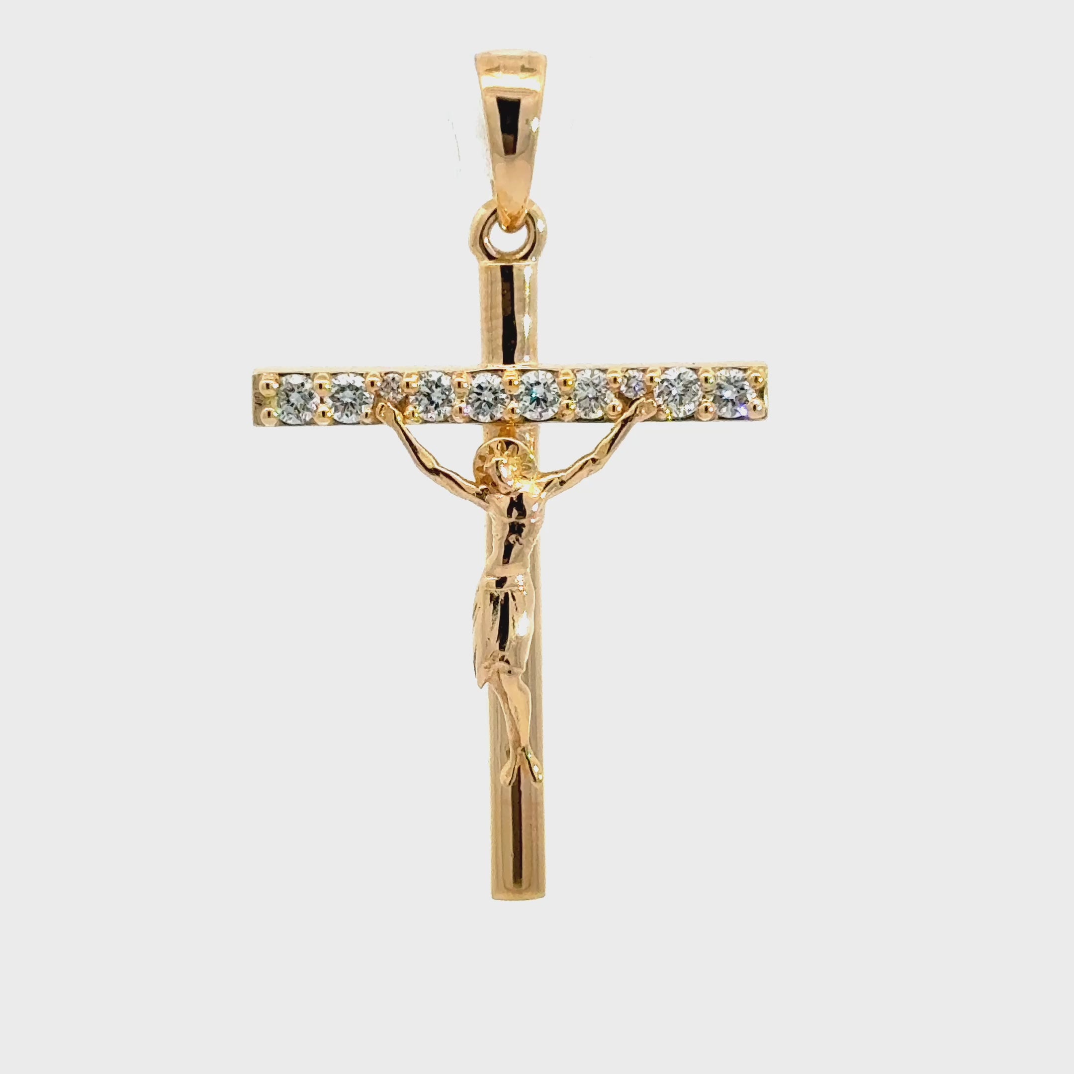 Milan – Diamant-Kruzifix aus 18 kt Gelbgold