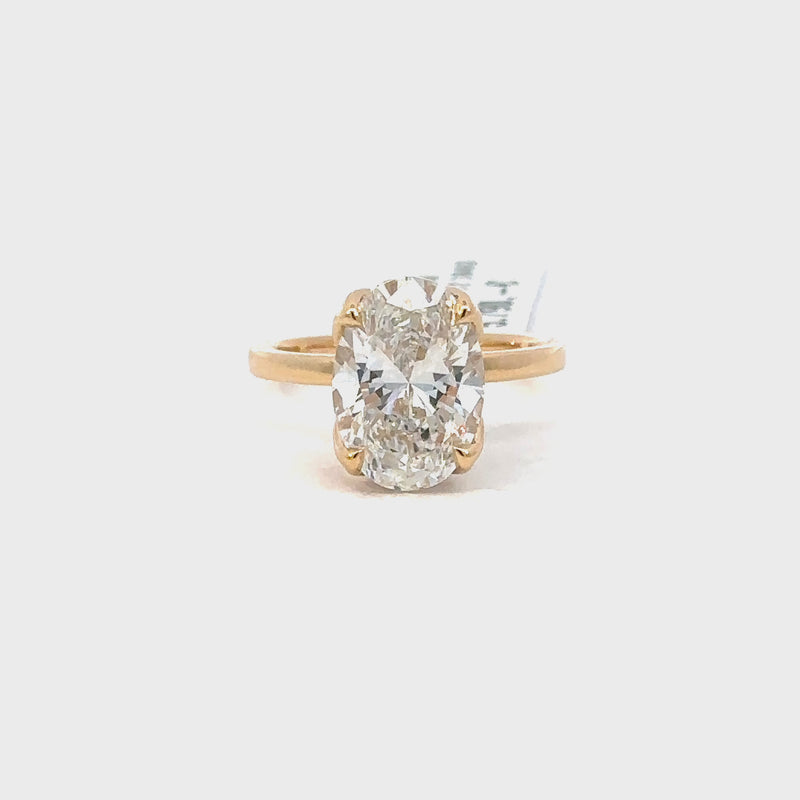 Oval Cut Diamantring 18kt (750 Gelbgold) - 4ct