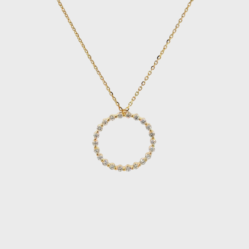 Diamant - Kreis Anhänger – 18 kt (750 Gold)