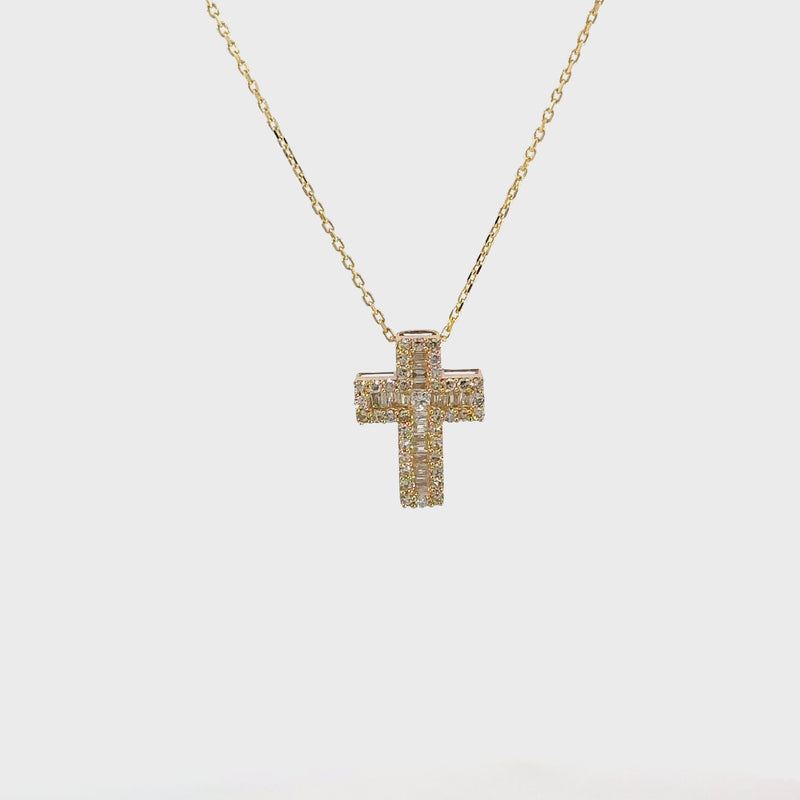 Diamant - Baguette Kreuz - klein - 18kt (750 Gold)