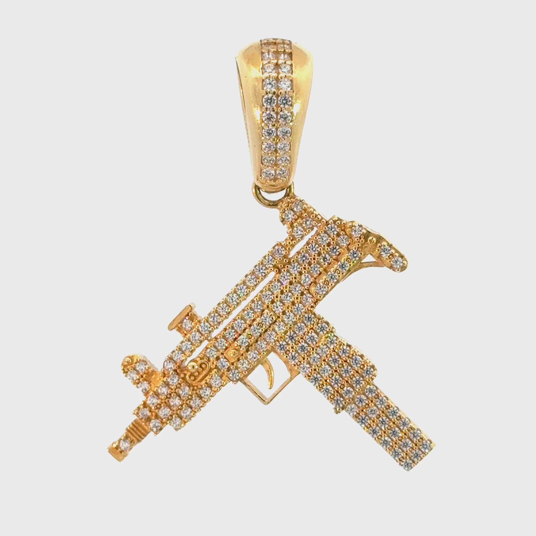 Pistolen - Anhänger mit Zirkonia 14kt (585 Gold)