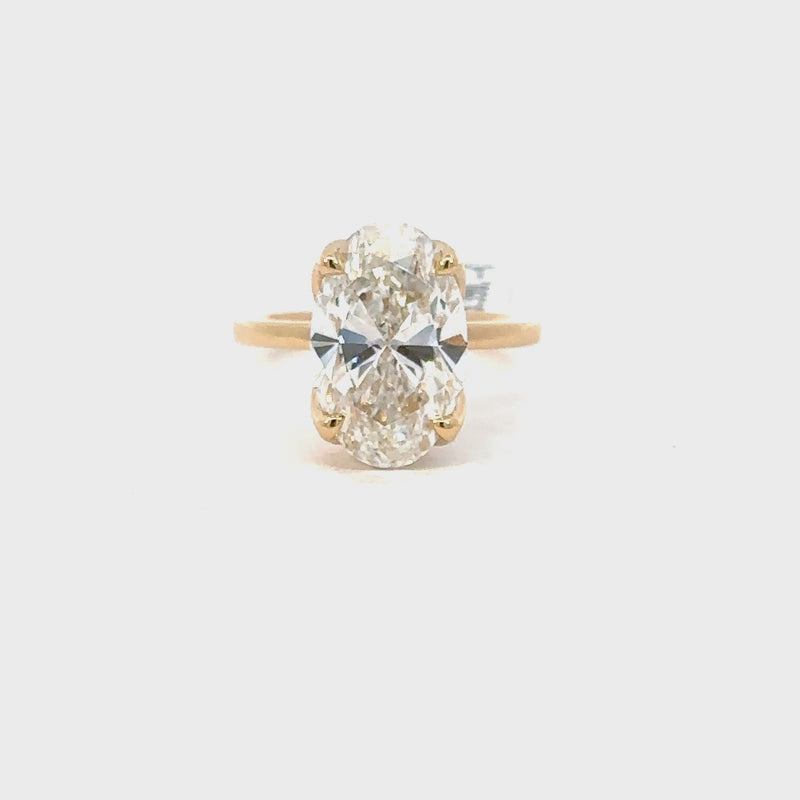 Oval Cut Diamantring 18kt (750 Gelbgold) - 5ct
