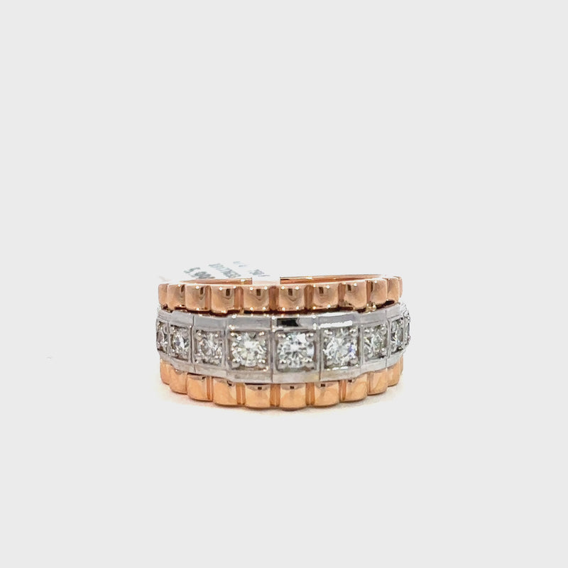 Präsidenten Diamantring Herren - 18 kt (750 Roségold) - breit