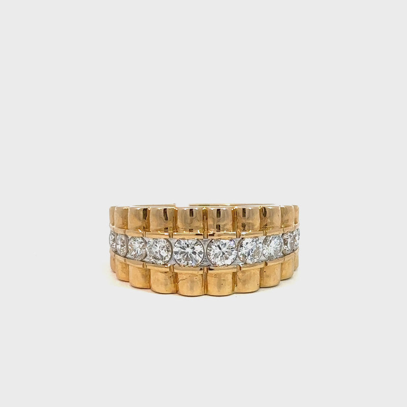 Präsidenten Diamantring Herren - 18 kt (750 Gelbgold) - breit