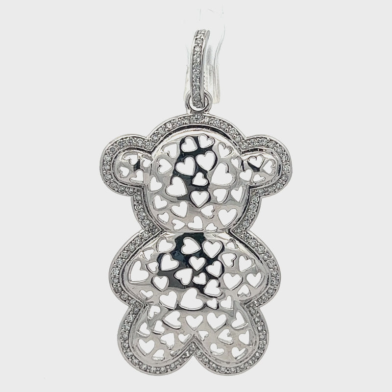 bär anhänger silber