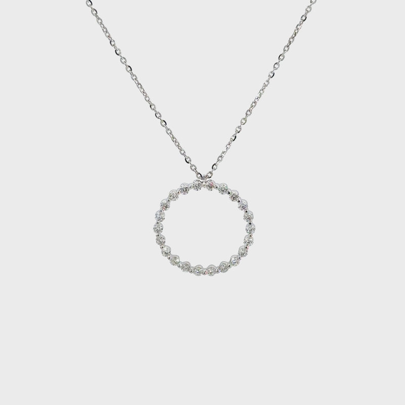 Diamant - Kreis Anhänger – 18 kt (750 Gold)