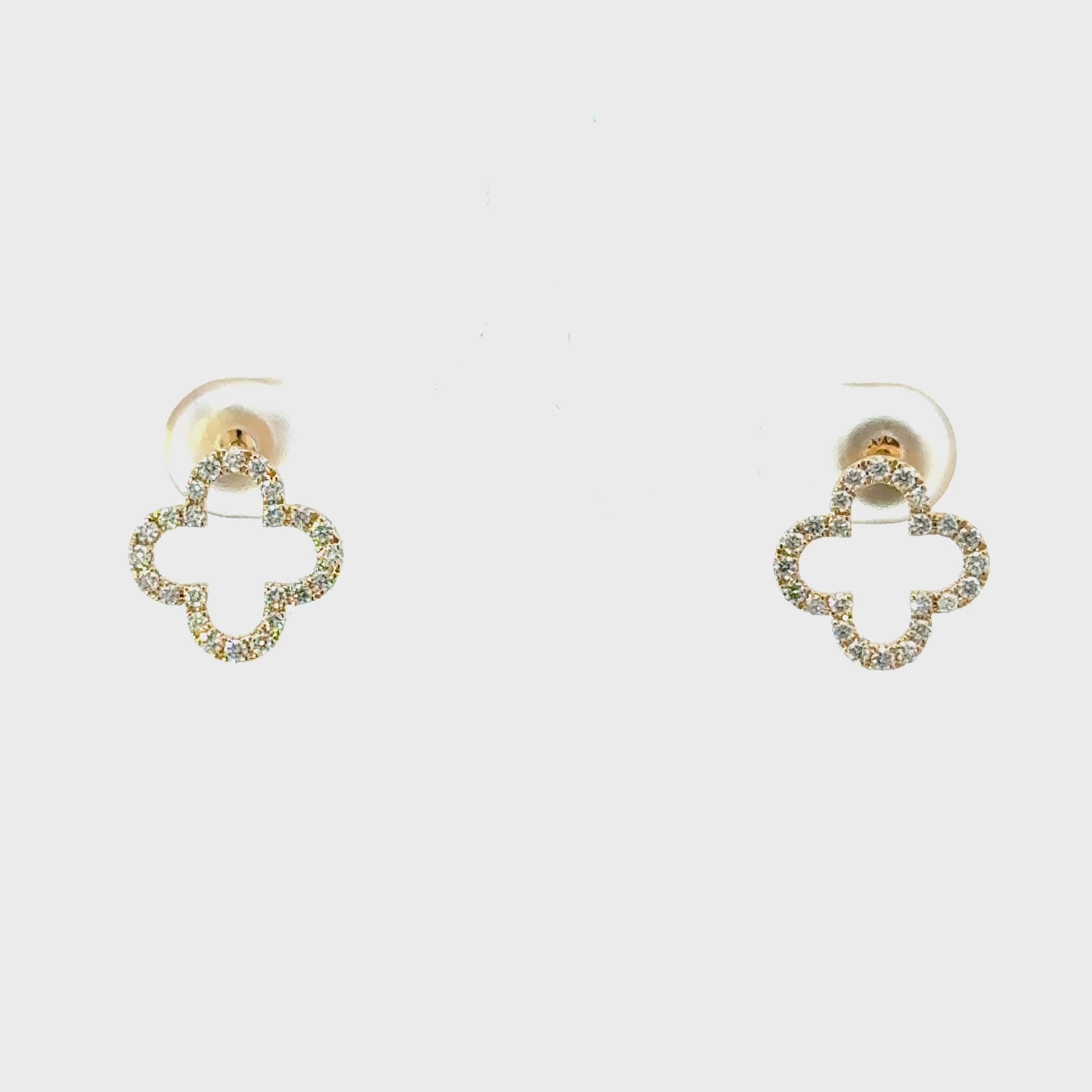 Diamant-Kleeblatt Ohrringe – 14 kt (585 Gold) 0.38ct