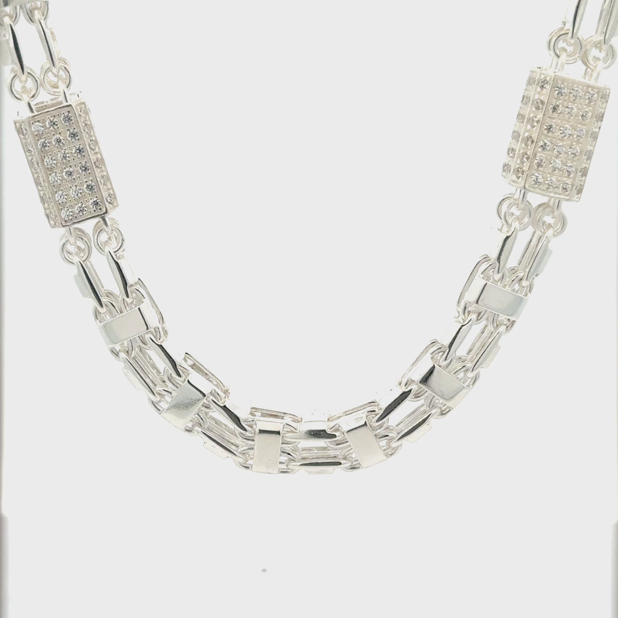 Magnum Iced Out-Kette Silber 8mm
