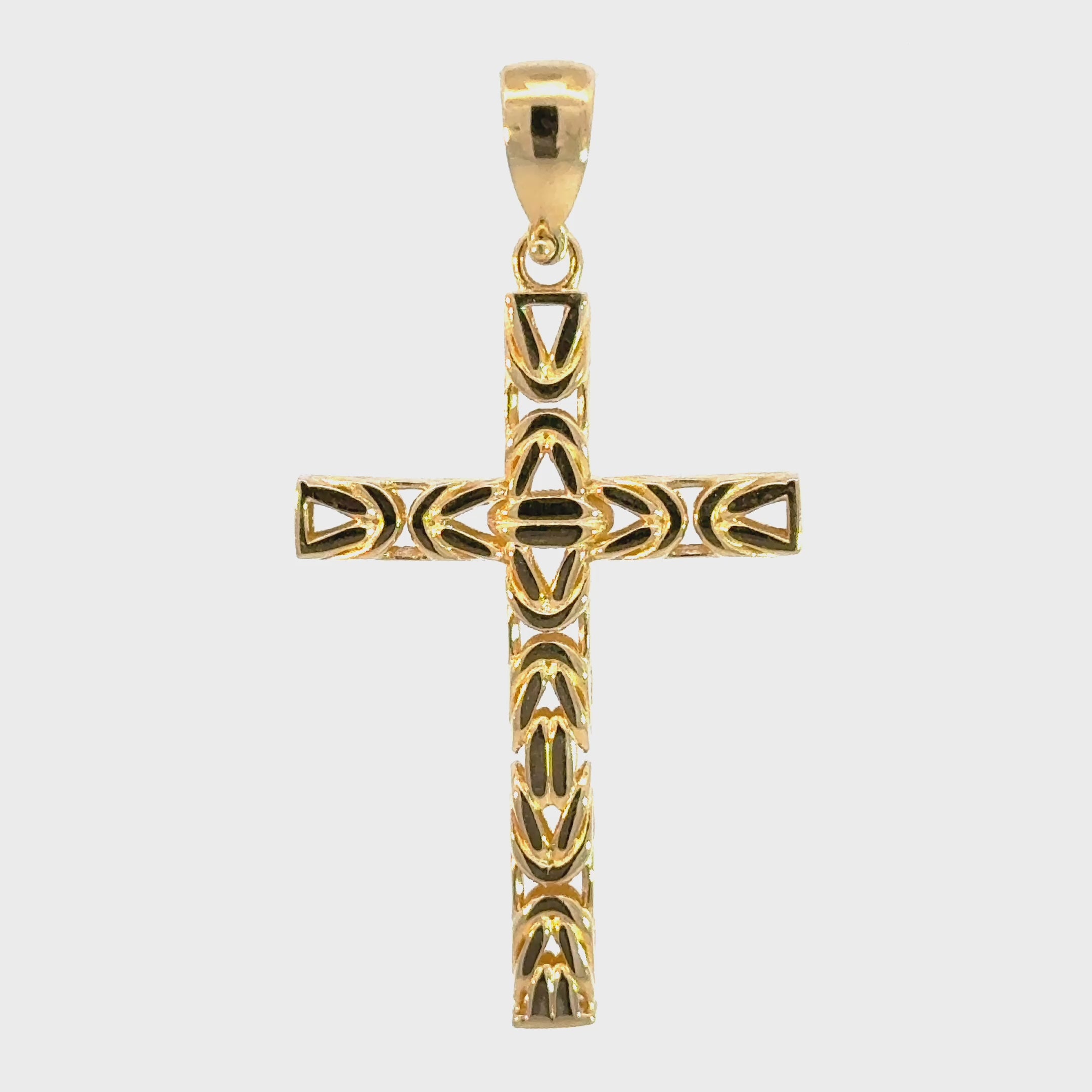Käfigketten - Kreuzanhänger aus Gelbgold 14kt (585 Gold)
