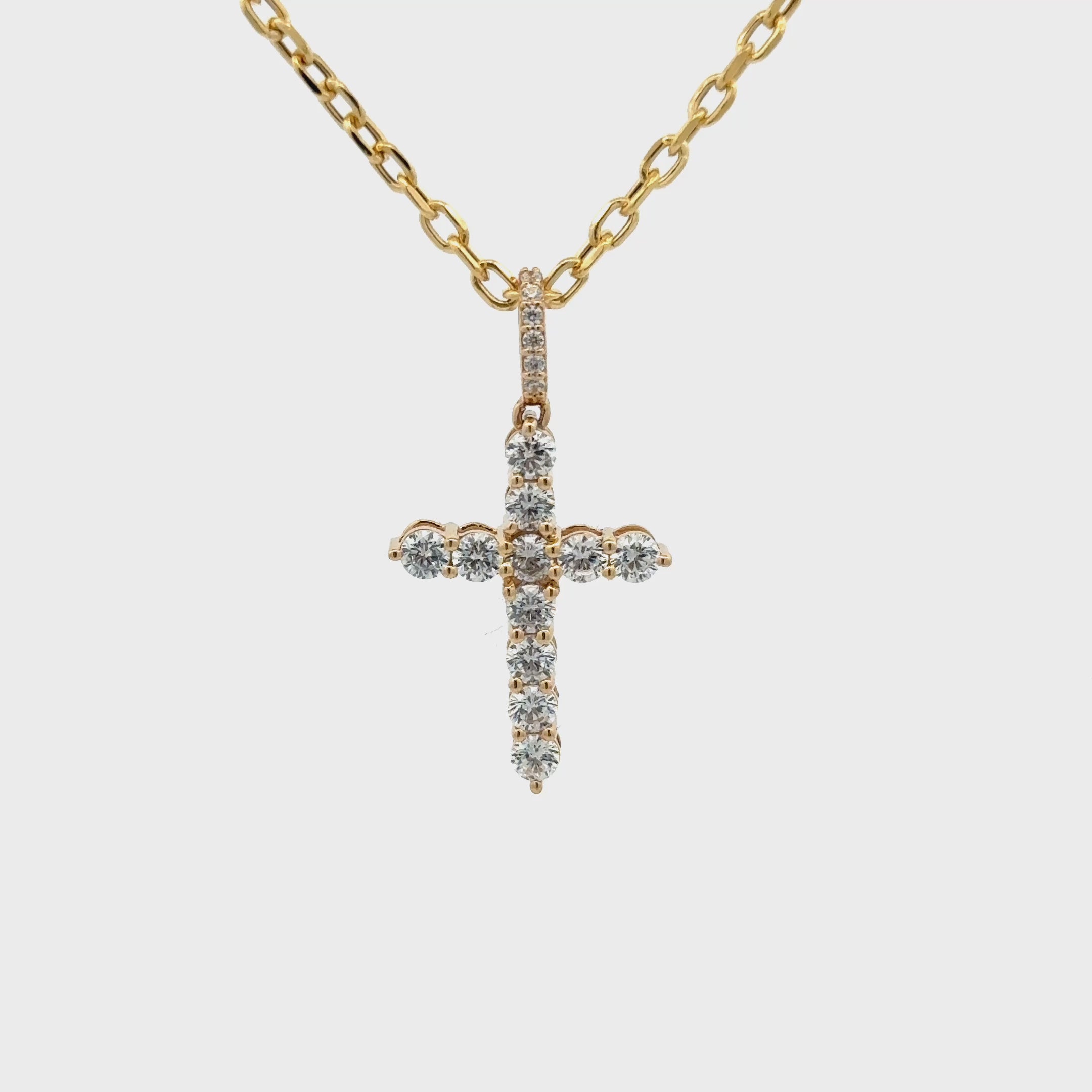 Goldkreuz x Ankerkette 14 kt (585 Gold)