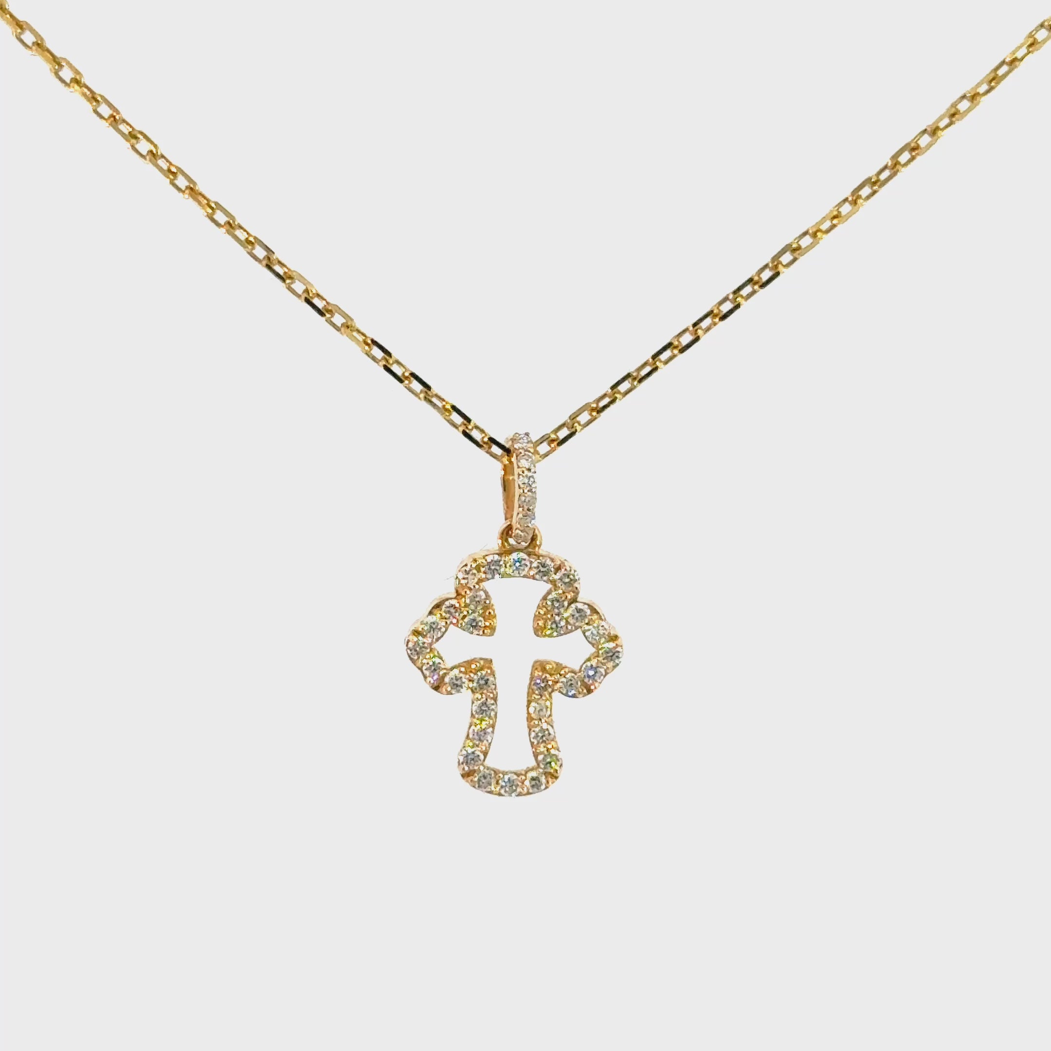 Diamant - Kreuzanhänger 18kt (750 Gold)