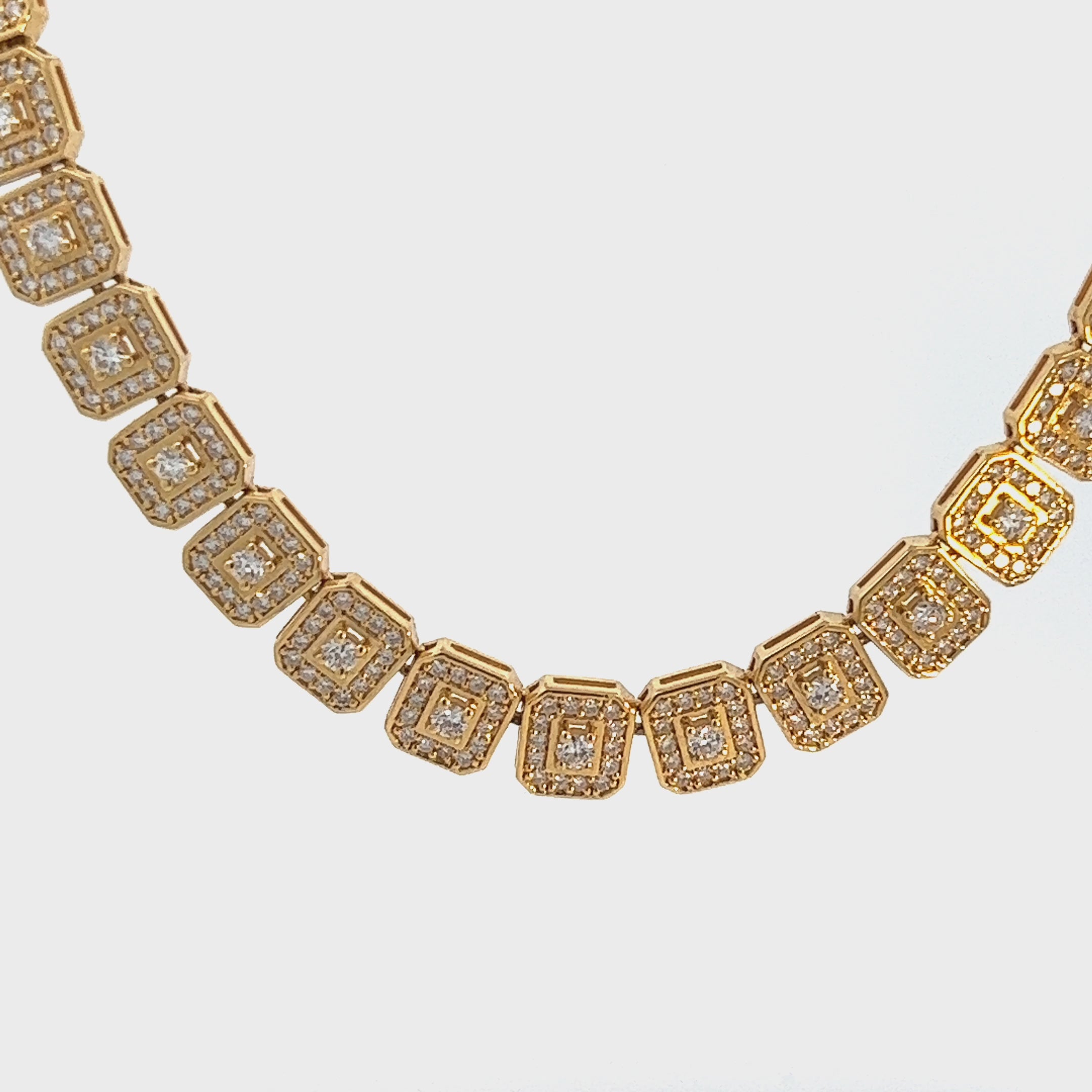 Cuban Link Kette 14 kt (585 Gold) 13.68 ct Diamanten