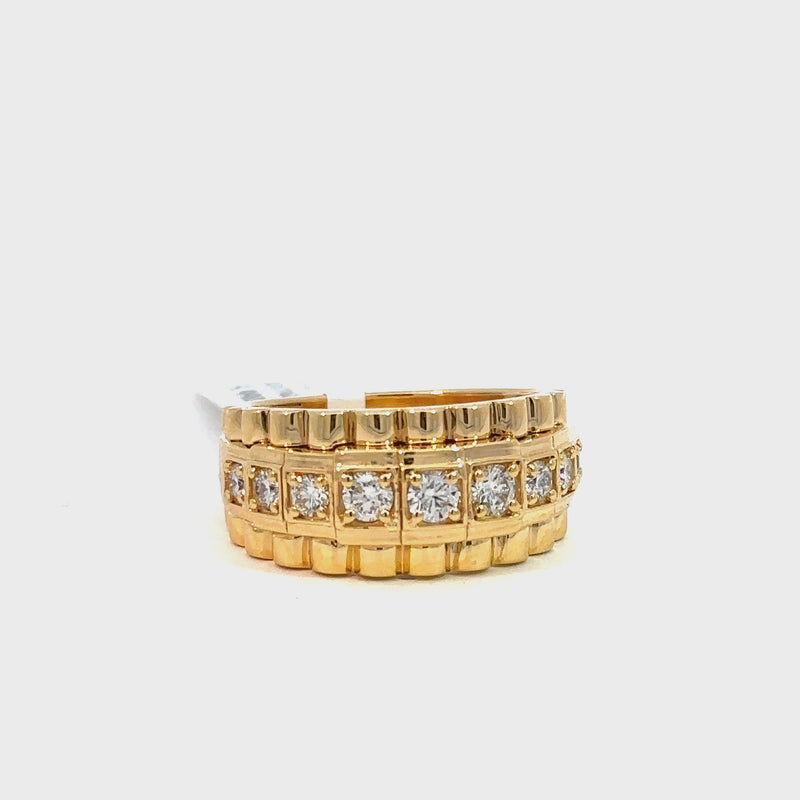 Präsidenten Diamantring Herren - 18 kt (750 Gelbgold) - breit