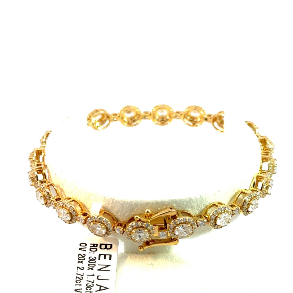 Tennis Armband - 18 kt (750 Gelbgold) - oval - Juwelier BenjaminTennis Armband - 18 kt (750 Gelbgold) - oval