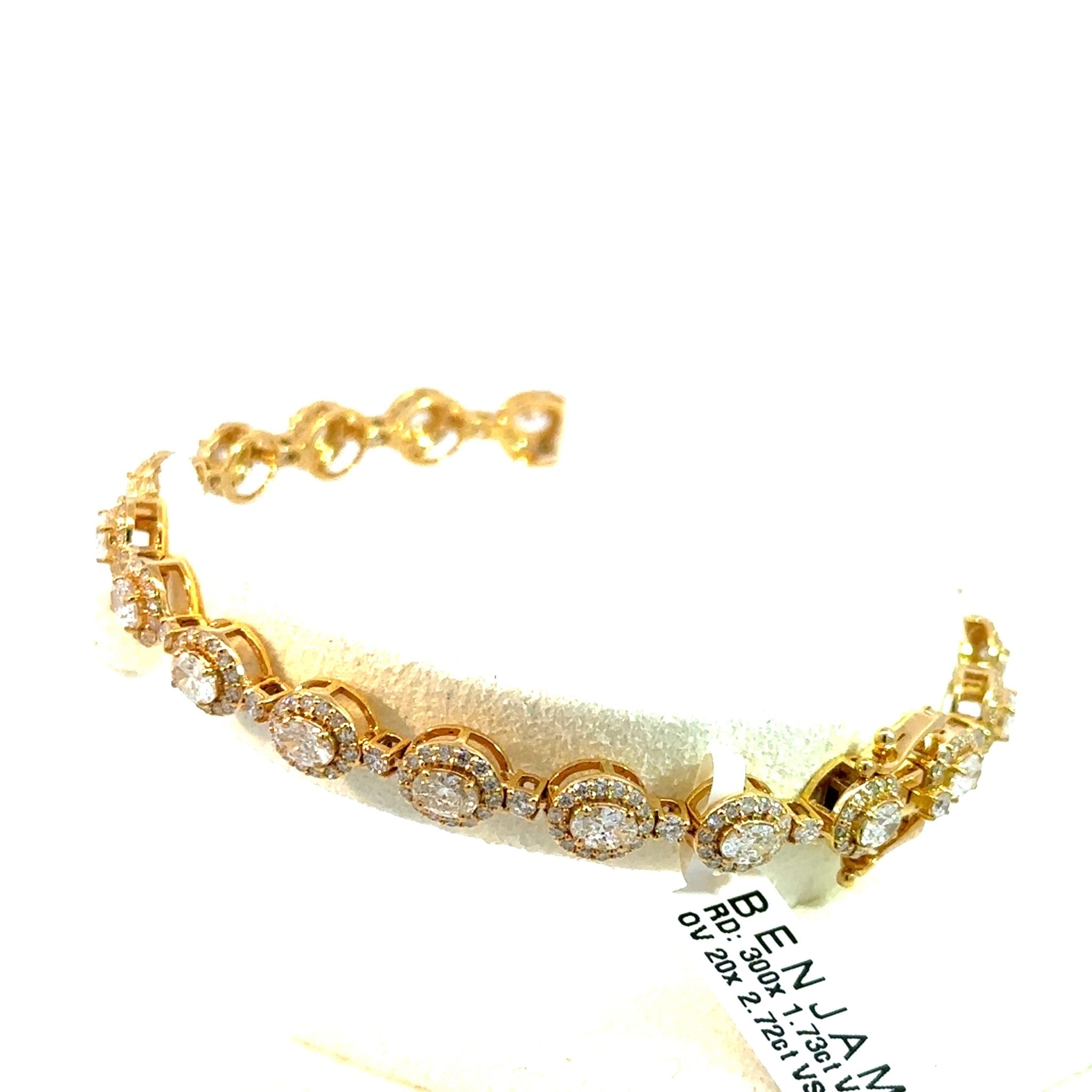 Tennis Armband - 18 kt (750 Gelbgold) - oval - Juwelier BenjaminTennis Armband - 18 kt (750 Gelbgold) - oval