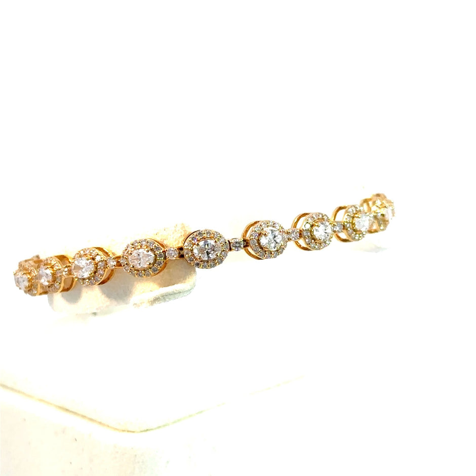 Tennis Armband - 18 kt (750 Gelbgold) - oval - Juwelier BenjaminTennis Armband - 18 kt (750 Gelbgold) - oval