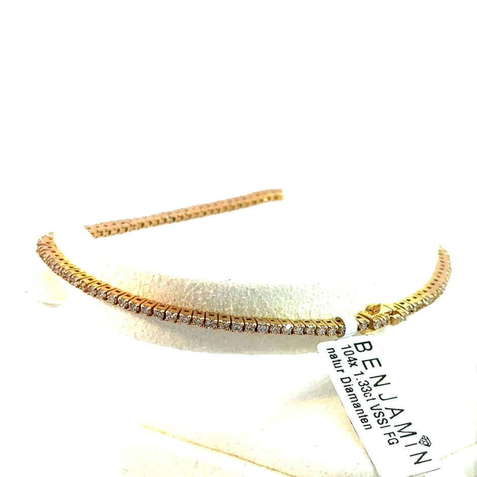 Tennis Armband - 1.8 mm - 18 kt (750 Gelbgold) - Juwelier BenjaminTennis Armband - 1.8 mm - 18 kt (750 Gelbgold)