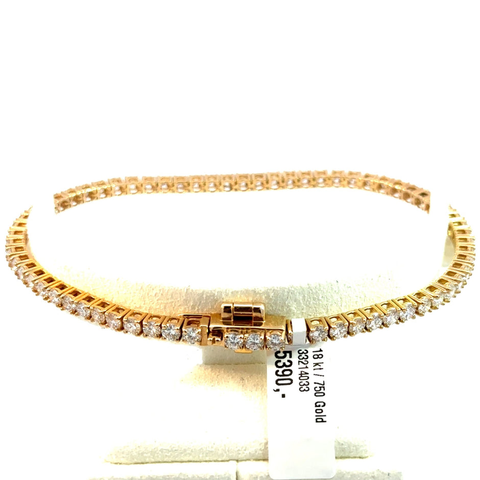 Tennis Armband - 3.2 mm - 18 kt (750 Gelbgold) - Juwelier BenjaminTennis Armband - 3.2 mm - 18 kt (750 Gelbgold)
