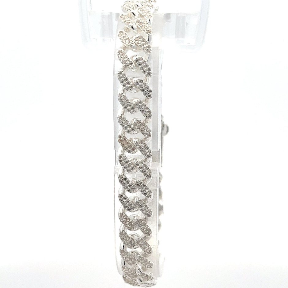 silber cuban link armband