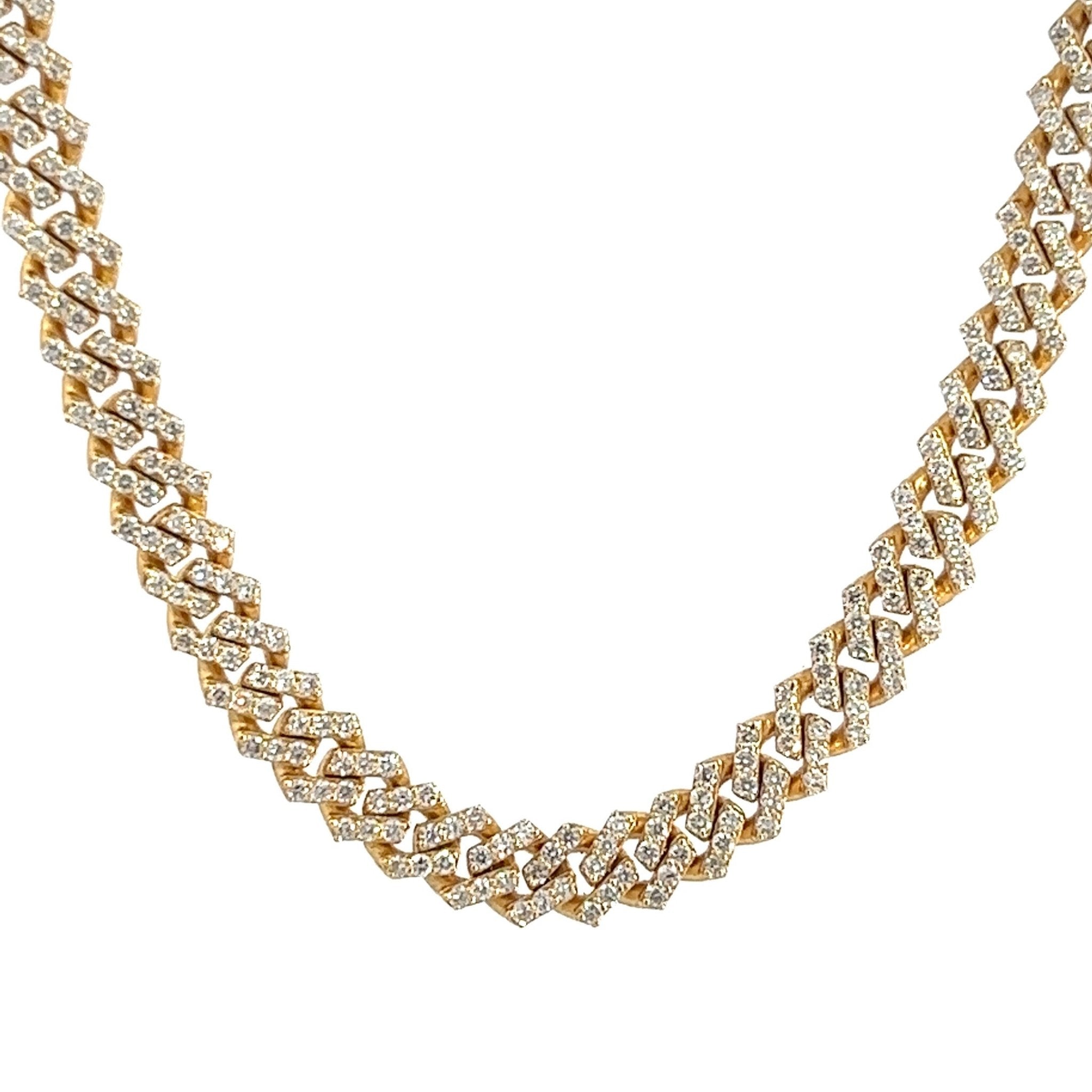 Cuban Link Kette 14 kt (585 Gold) 13.62 ct Diamanten - Juwelier BenjaminCuban Link Kette 14 kt (585 Gold) 13.62 ct Diamanten
