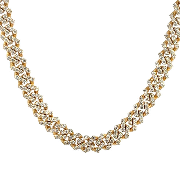 Cuban Link Kette 14 kt (585 Gold) 13.62 ct Diamanten - Juwelier BenjaminCuban Link Kette 14 kt (585 Gold) 13.62 ct Diamanten