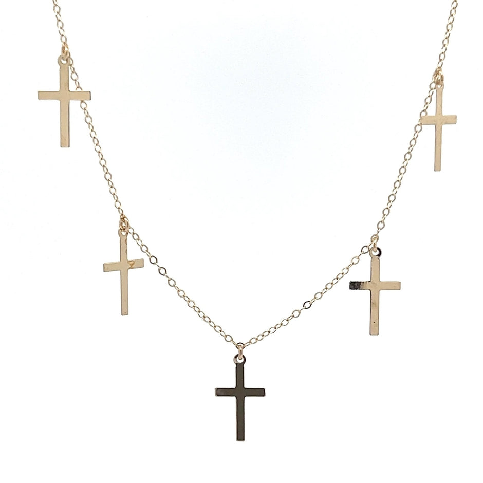 damenkette x 5 goldkreuze