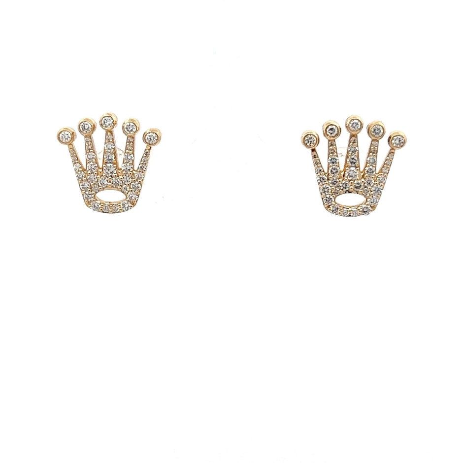 Diamant Kronenohrringe 14 kt (585 Gold) 1.1 ct - Juwelier BenjaminDiamant Kronenohrringe 14 kt (585 Gold) 1.1 ct