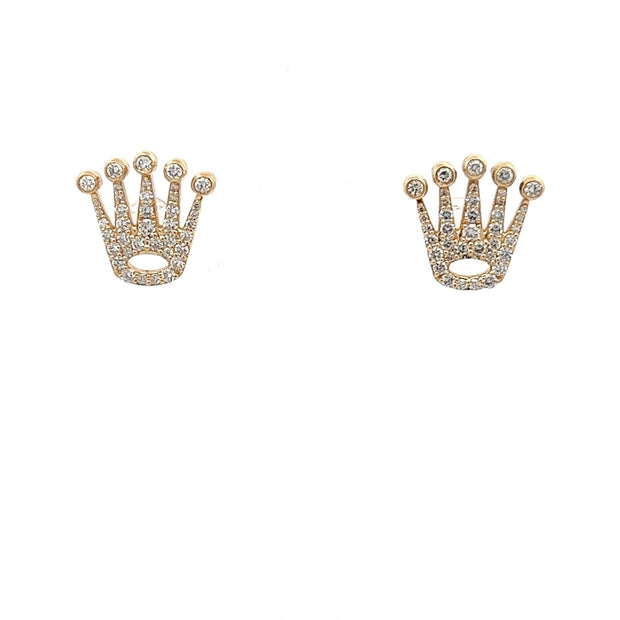 Diamant Kronenohrringe 14 kt (585 Gold) 1.1 ct - Juwelier BenjaminDiamant Kronenohrringe 14 kt (585 Gold) 1.1 ct