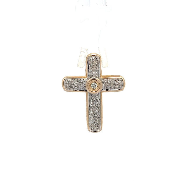Diamantkreuz 14 kt (585 Gold) 0.25 ct - Juwelier BenjaminDiamantkreuz 14 kt (585 Gold) 0.25 ct